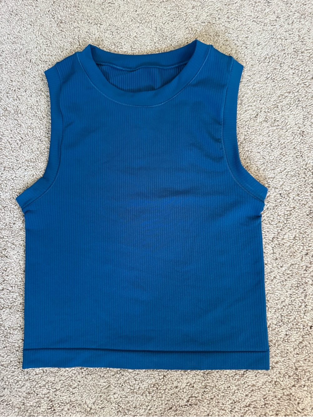 Athleta Ribbed Muscle Tank Top in Teal Blue
